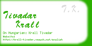 tivadar krall business card